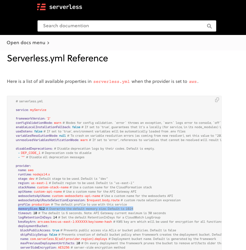 Serverless.yml Reference