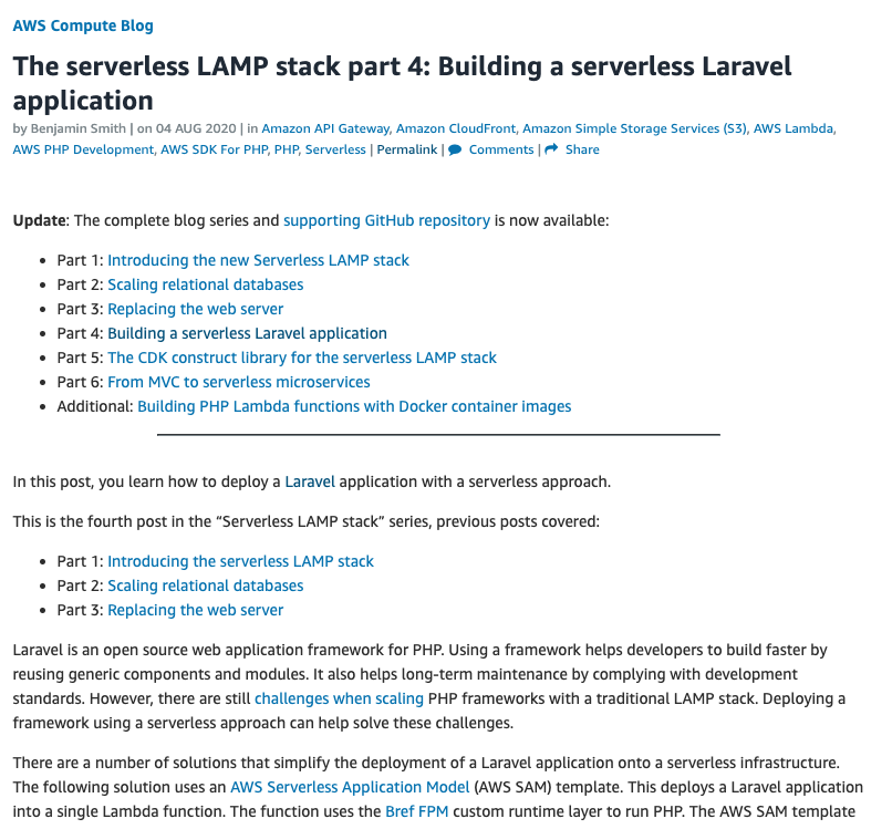 The serverless LAMP stack part 4: Building a serverless Laravel application